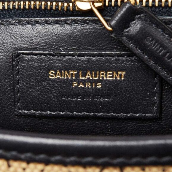 Yves Saint Laurent Beige Canvas Monogram Satchel Crossbody Bag - Picture 8 of 11